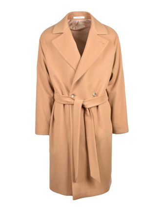 Tagliatore Beige Unlined Virgin Wool-Cashmere Long Coat