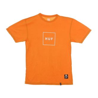 HUF T-Shirts, male, Orange, Size: XL Logo Mens T-Shirt Russet Orange