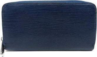 Louis Vuitton Blue Leather Long Wallet (Bi-Fold) (Pre-Owned)