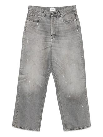 Haikure paint-splatter straight-leg jeans - Grey