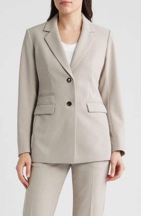 Anne Klein Two-Button Stretch Blazer in Porcini at Nordstrom, Size 2P