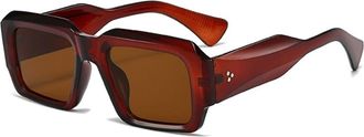 Generic Mens Outdoor Commuting Sunglasses Womens Driving Vacation Decorative Sun Glasses(Brown)