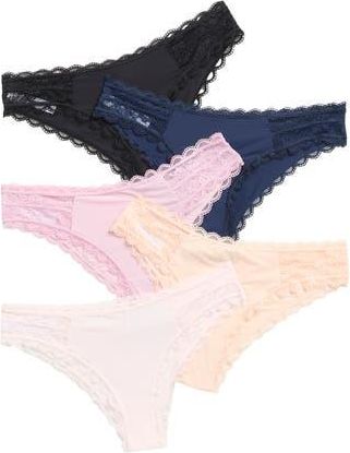 Honeydew Intimates Ella Mid Rise Hipster Underwear - Pack of 5 in Basics 2 at Nordstrom Rack, Size X-Large