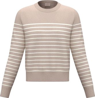 Emme Di Marella Emmlaccio - Dames - Ronde hals truien - Beige - L - Wol - Truien & Vesten
