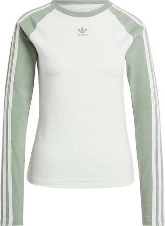 adidas (WMNS) adidas Slim Fit Long Sleeve Tee Asia Sizing White Trace Green IY3197