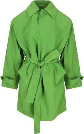Saint Laurent Taffeta jas met zakken - Groen