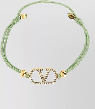 Valentino Garavani crystal-embellished cord bracelet