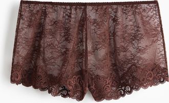 H&M Spitzenslip Shortie - Brown
