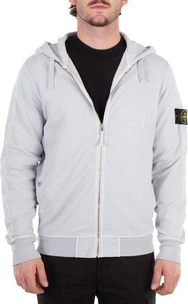 Stone Island Compass Logo Zip-Up Hoodie, Size Small
