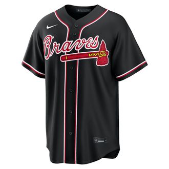 Nike Atlanta Braves Nike Mens MLB Replica Fashion Jersey in Black | RP260HMKAW-JJ9