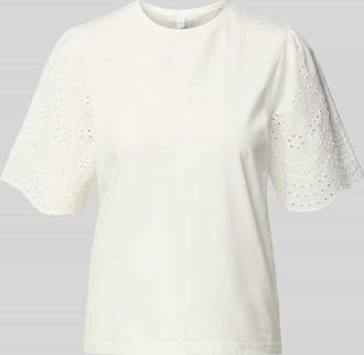 Vero Moda T-Shirt mit Lochstickerei Modell LEX in Offwhite, Gr&ouml;&szlig;e XL