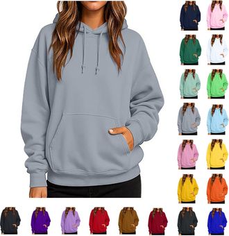 Generic Ladies Hoodies Oversized Sweatshirt For Women 2026 Trendy Plain Fleece Hoodies Pullover With Pockets WomenS Soft And Casual Sweatshirt Fall And Winter