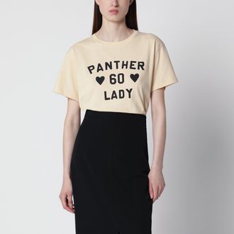 Valentino T-shirt Panther Lady in jersey di cotone betulla/nero