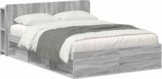 vidaXL Estructura De Cama Con Almacenamiento Sonoma Gris 140 X 190 Cm Vidaxl