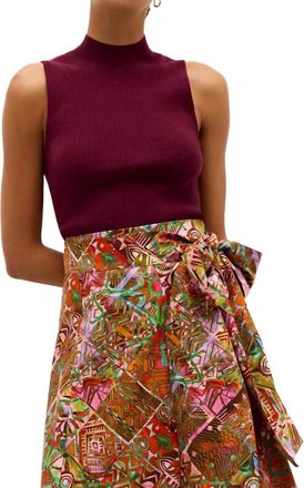 Marie Oliver Mazie Sleeveless Mock Neck Top In Potion