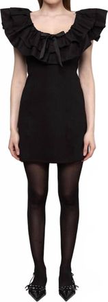 Esth&eacute; Womens Ruffle Mini Bow Dress In Black