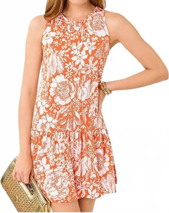 Lilly Pulitzer Dixi Dress In Sunset Orange Budding Romance