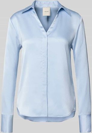 Calvin Klein Regular Fit Bluse mit V-Ausschnitt in Eisblau, Gr&ouml;&szlig;e XL