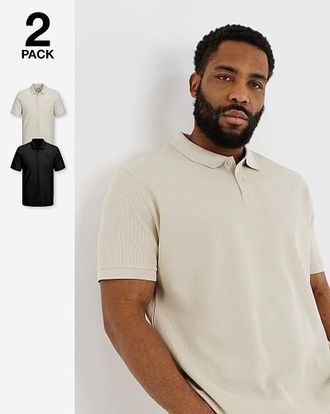 Jack & Jones Jack & Jones Austin Waffle Polo 2 Pack