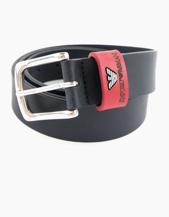 Emporio Armani Mens Emporio Armani Buckle Belt Black/Red - Size: 105