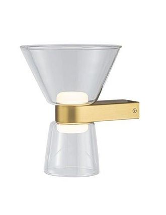 Mantra Mantra Aplique Led De Pared New York Doble, Oro Con Tulipas Transparentes 6w 960lm, 3000k