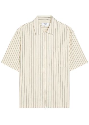 Wax London Sears Striped Seersucker Shirt - Beige - Xxl