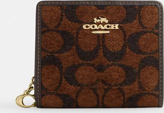 Coach Snap Wallet In Signature Chenille