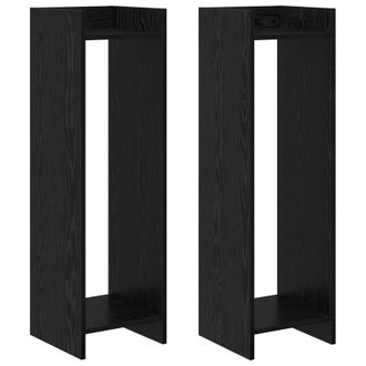 vidaXL Soporte De Plantas 2 Pcs Roble Negro 30 X 30 X 100 Cm Vidaxl