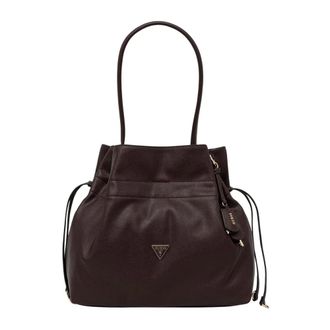 Guess Borsa a secchiello con coulisse Karima - - Bags - Donna - Marrone - ONE SIZE