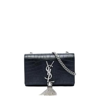Saint Laurent Pre-owned Kate Schoudertas - Dames - Pre-owned - Zwart - Maat: ONE Size Leer