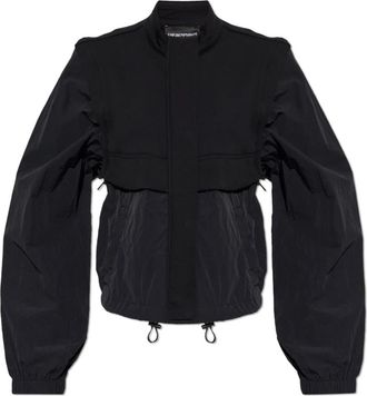 Emporio Armani Jas met gemengde materialen - Dames - Zomerjassen - Zwart - M - Katoen - Jassen