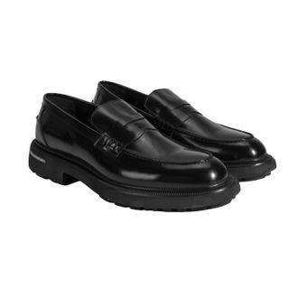 Desa Man Slip-On Shoes - Leather Look, Lace-Up Style, Breathable, Flat Heel | Black - 42