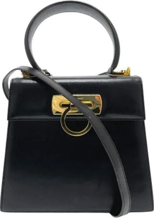 Ferragamo Tweedehands leren handtassen - Dames - Vintage Handtas - Zwart - ONE Size - Leer - Vintage