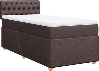 vidaXL Vidaxl - Cama Box Spring Con Colch&oacute;n Tela Marr&oacute;n Oscuro 90x200 Cm