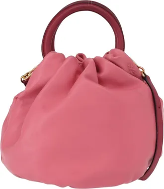 Loewe Bounce Lambskin Pink Leather Handbag (Pre-Owned)