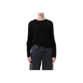 A Gold E Sydney Long Sleeve Tee - Dames - Ronde hals truien - Zwart - S - Katoen - Truien & Vesten