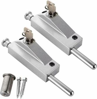 OEM Cerradura De Puerta De Aleaci&oacute;n De Aluminio, Cerradura De Suelo, Cerradura De Seguridad Antirrobo, Cerradura Para Puerta Batiente, 2 Piezas (plateado)