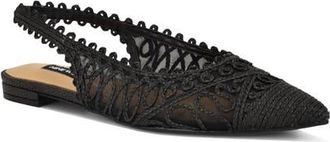 Nine West Jovias Slingback Pointed Toe Flat in Black at Nordstrom, Size 11