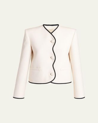 Valentino Garavani Virgin Wool Scallop Jacket