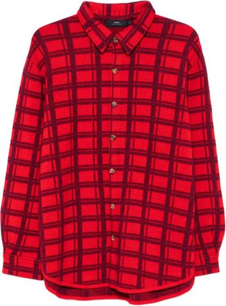 arch4 Camicia Mr. Young a quadri in cashmere - Rosso