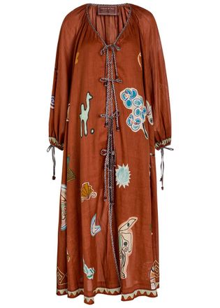Alemais Alemais Laurence Printed Woven Maxi Dress - Rust - 10 (UK10 / S)