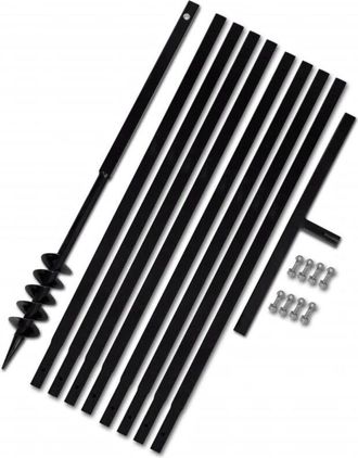 vidaXL Taladro De Tierra Con Mango 80 Mm Con Tubo De Extensi&oacute;n 9 M Acero Vidaxl