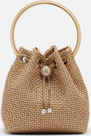 Jimmy Choo London Bolso saco Bon Bon Small de efecto rafia