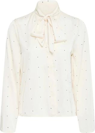 Ichi Birch Mini Dot - - Blouses & Shirts - Donna - Bianco - M