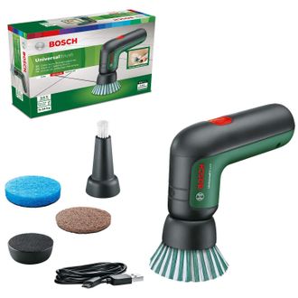 Bosch Spazzola Elettrica Di Pulizia Universalbrush (batteria Da 3,6 V Integrata, 1 Cavo Micro Usb E 4 Accessori Per La Pulizia Inclusi, In Confezione Di Car