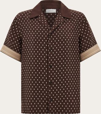 Ferragamo Men Habotai silk shirt Brown
