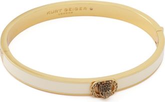 Kurt Geiger Chelsea Eagle Head Enamel Hinge Bangle in White at Nordstrom