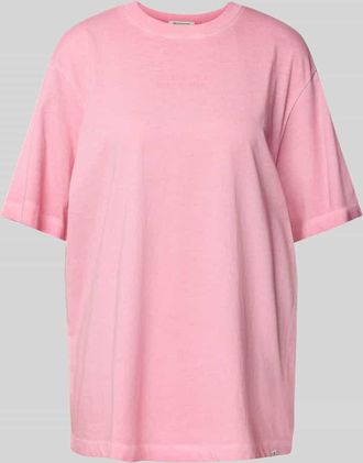 Tom Tailor Denim Oversize T-Shirt aus reiner Baumwolle in Pink, Größe XS