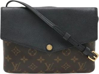 Louis Vuitton Pre-owned Monogram Twinset Crossbody Bag - Dames - Vintage Schoudertas - Bruin - ONE Size - Vintage