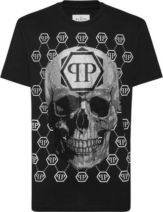 Philipp Plein T-shirt Skull decorata con strass - Nero